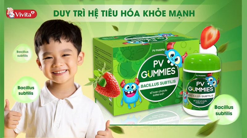 Kẹo dẻo PV Gummies Bacillus Subtilis có tác dụng tốt cho đường ruột