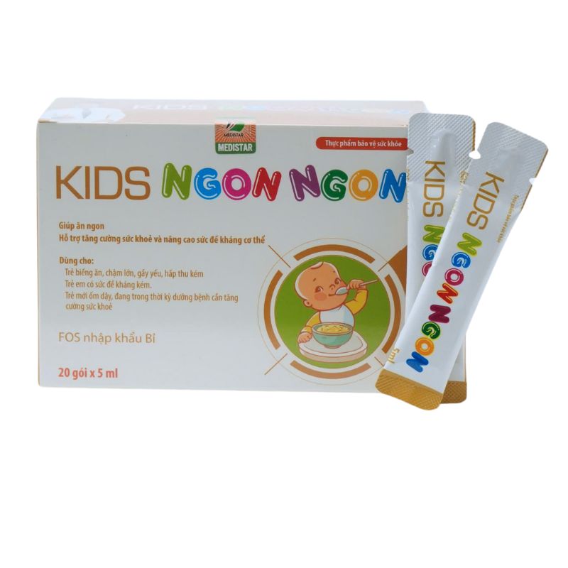 Kids Ngon Ngon Siro Hỗ Trợ Ăn Ngon Dành Cho Trẻ Nhỏ (Hộp 20 gói x 5ml)