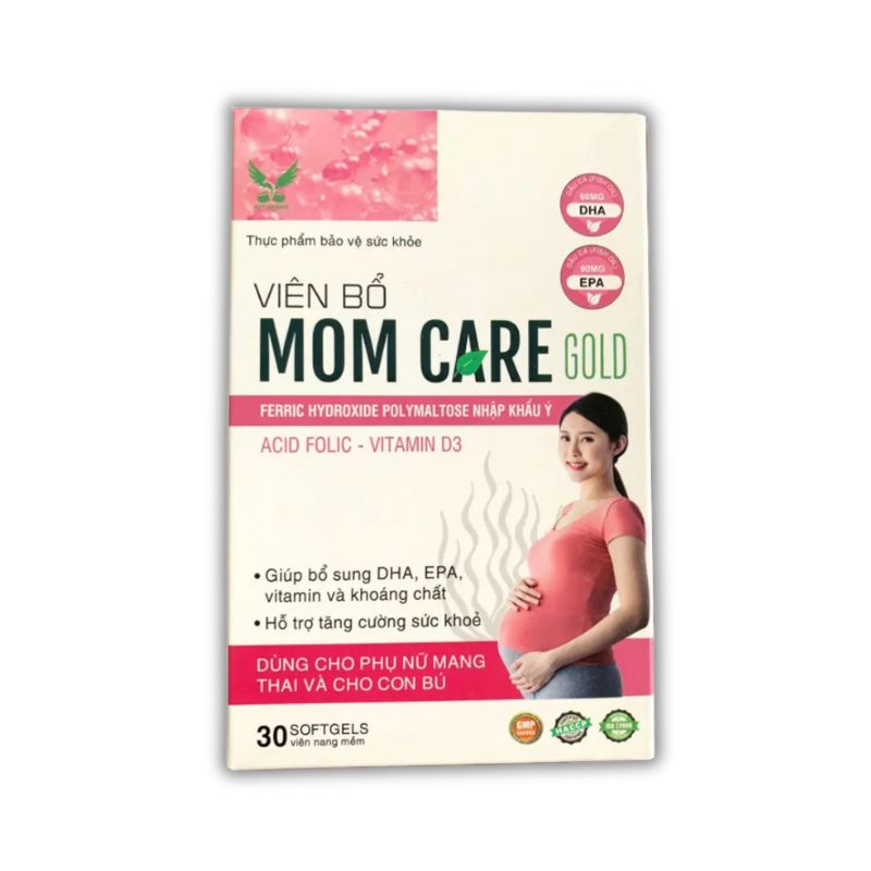 Mom Care Gold Viên Uống Hỗ Trợ Bổ Sung DHA, Vitamin, Khoáng Chất, Bồi Bổ Sức Khỏe, Tăng Đề Kháng (Lọ 30 viên)