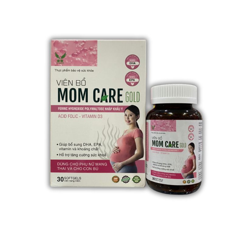 Mom Care Gold Viên Uống Hỗ Trợ Bổ Sung DHA, Vitamin, Khoáng Chất, Bồi Bổ Sức Khỏe, Tăng Đề Kháng (Lọ 30 viên)