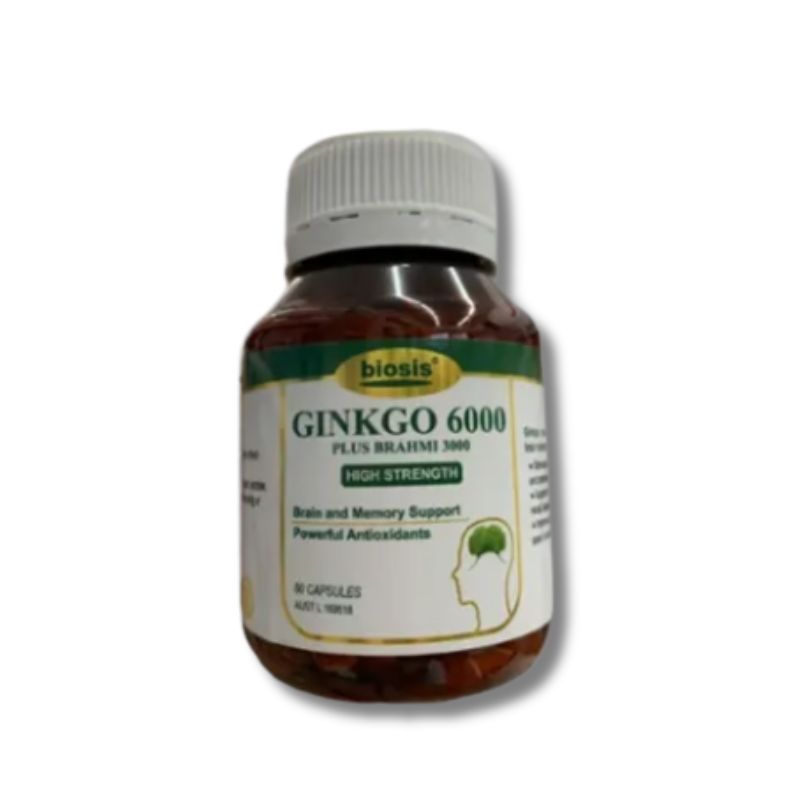 Ginkgo 6000 Viên Uống Hỗ Trợ Hoạt Huyết, Hỗ Trợ Tuần Hoàn Máu Não (Hộp 60 viên)