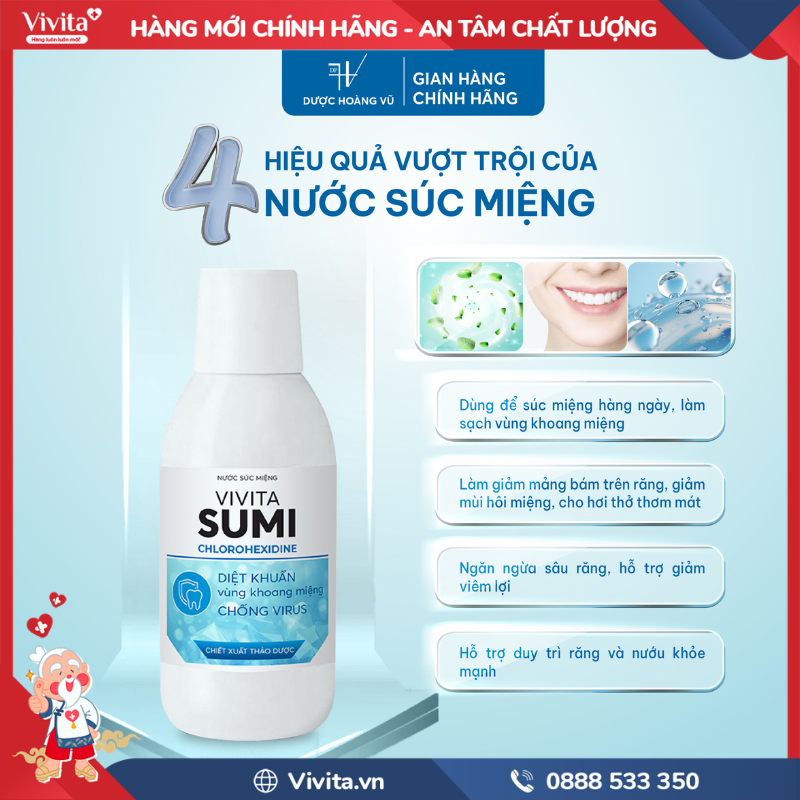 Công dụng của Nước súc họng Vivita Sumi 
