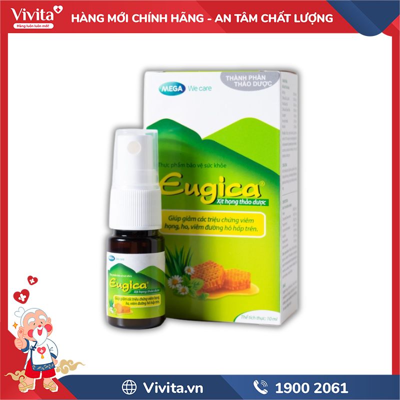 Xịt Họng Thảo Dược Eugica Mega We Care chính hãng