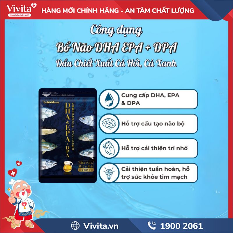 Công dụng của Seedcoms DHA, EPA & DPA