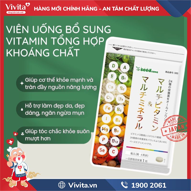 Công dụng của Seedcoms Multi Vitamin Và Khoáng Chất