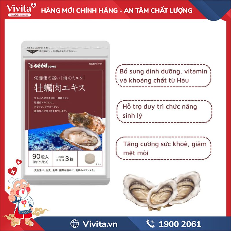 Seedcoms Viên Uống Bổ Sung Tinh Chất Hàu có tốt không?