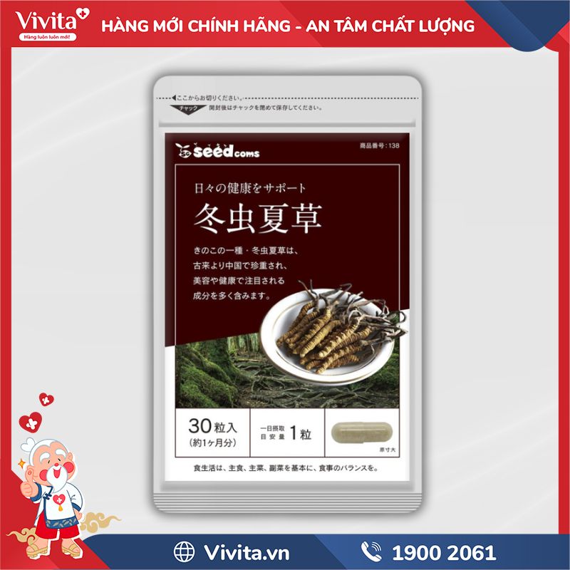 Seedcoms Viên Uống Chiết Xuất Đông Trùng Hạ Thảo chính hãng