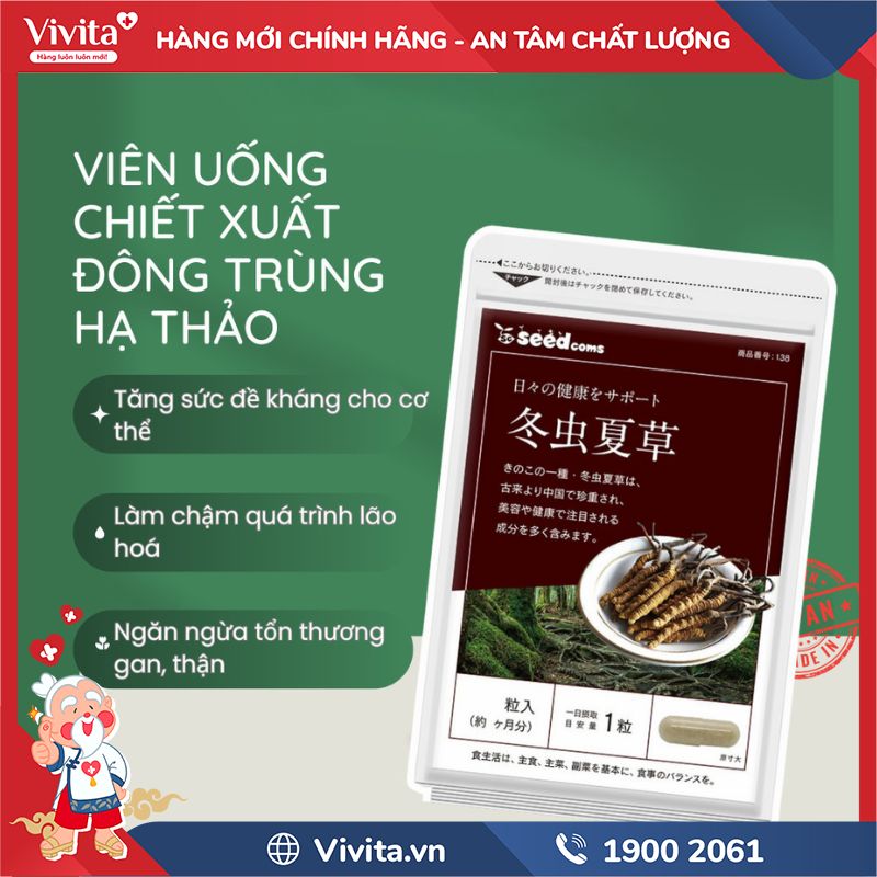 Seedcoms Viên Uống Chiết Xuất Đông Trùng Hạ Thảo có tốt không?