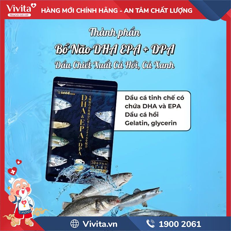 Thành phần của Seedcoms DHA, EPA & DPA