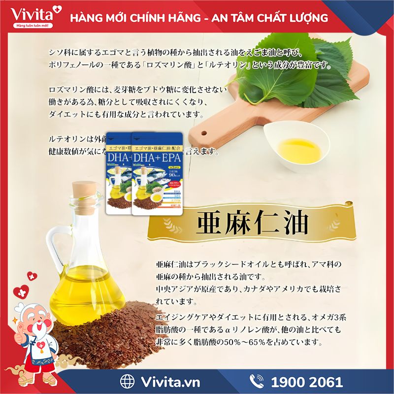 Thành phần Seedcoms Viên Uống Bổ Sung DHA + EPA