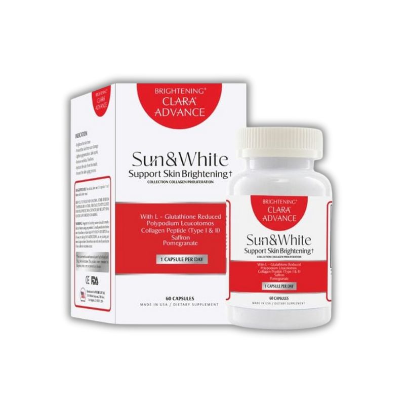 Clara Advance Sun & White Mỹ Viên Uống Hỗ Trợ Trắng Da, Chống Nắng (Hộp 60 viên)