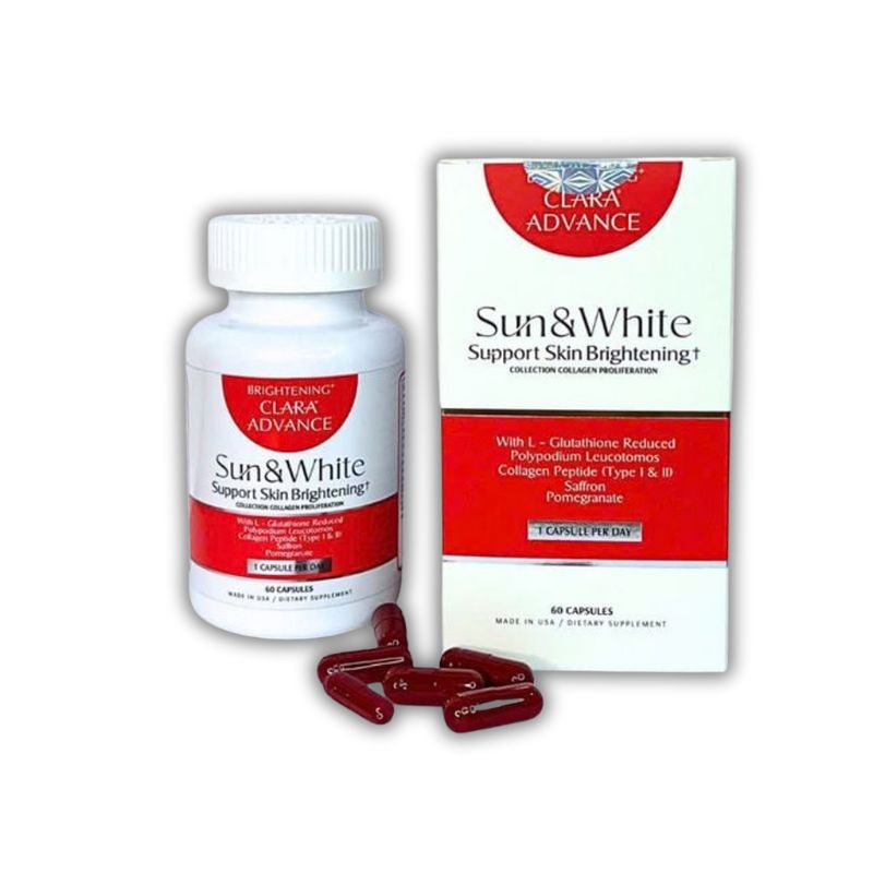 Clara Advance Sun & White Mỹ Viên Uống Hỗ Trợ Trắng Da, Chống Nắng (Hộp 60 viên)