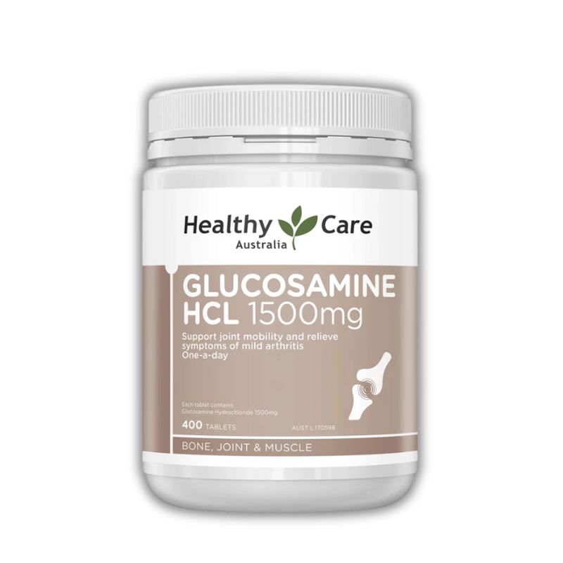 Glucosamine HCL 1500mg Viên Uống Hỗ Trợ Tăng Cường Dịch Nhầy Sụn Khớp, Hỗ Trợ Giảm Đau Nhức Khớp (Hộp 400 viên)