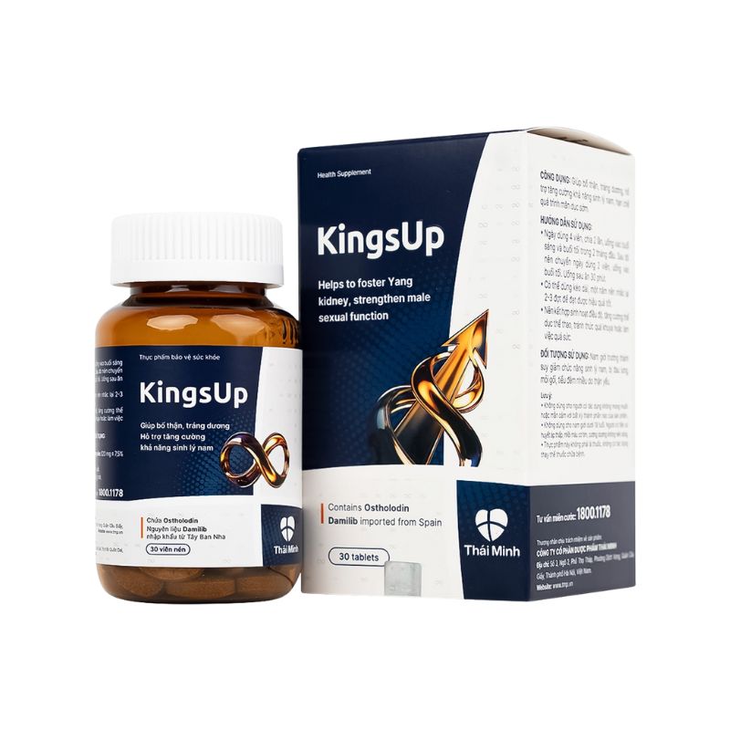 KingsUp Viên Uống Hỗ Trợ Nam Giới Bổ Thận, Tráng Dương (Hộp 30 viên)