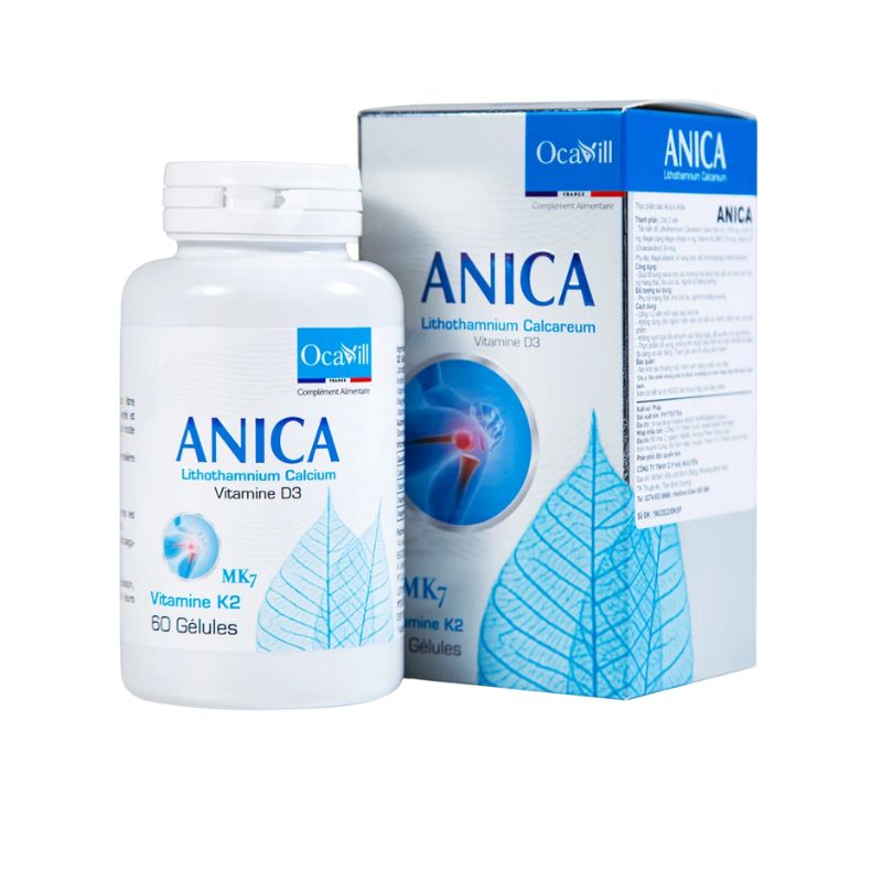 Anica Viên Uống Hỗ Trợ Bổ Sung Canxi Giúp Phòng Ngừa Loãng Xương (Hộp 60 viên)