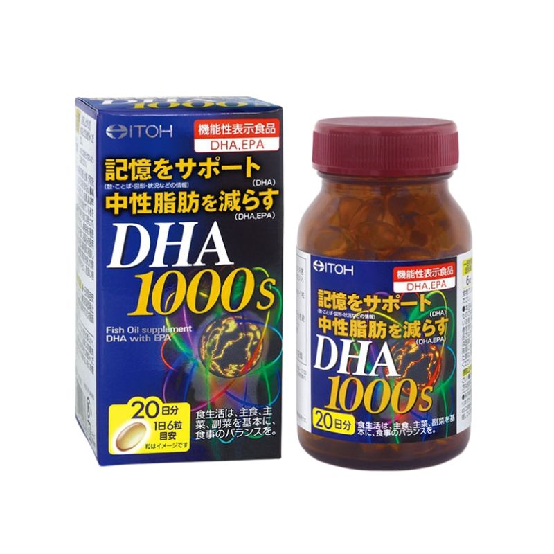 DHA 1000s Viên Uống Hỗ Trợ Tăng Cường Tuần Hoàn Não, Hỗ Trợ Phát Triển Hệ Thần Kinh, Tăng Cường Trí Nhớ (Hộp 120 viên)