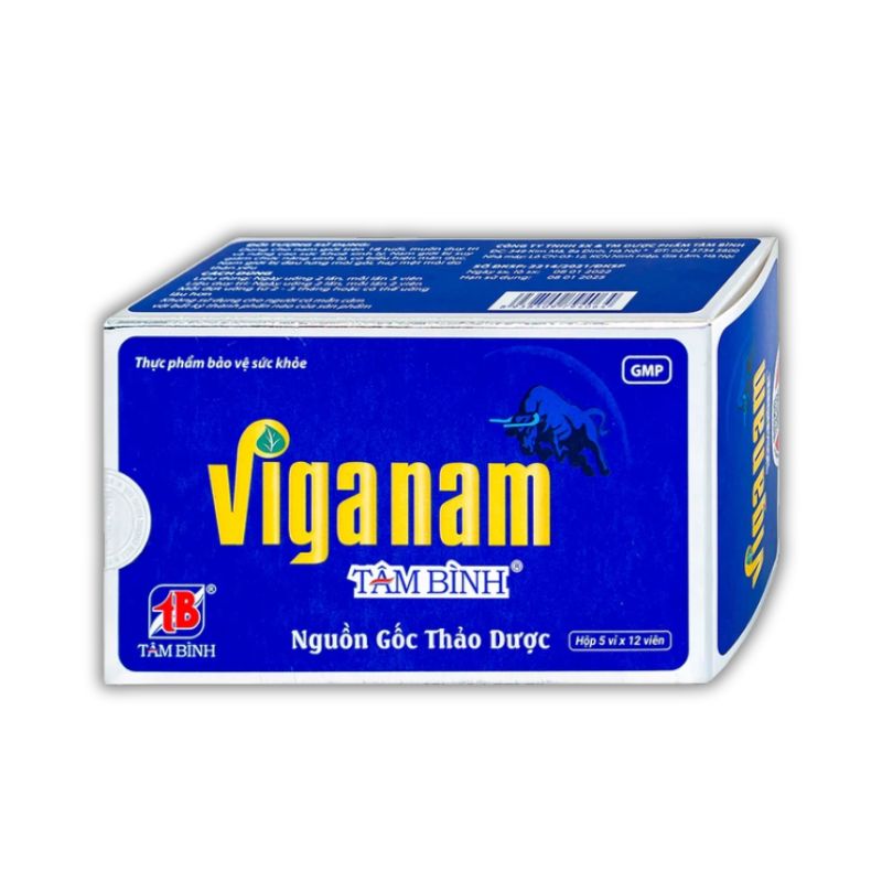Viganam Tâm Bình Viên Uống Hỗ Trợ Bổ Thận Tráng Dương (Hộp 5 vỉ x 12 viên)