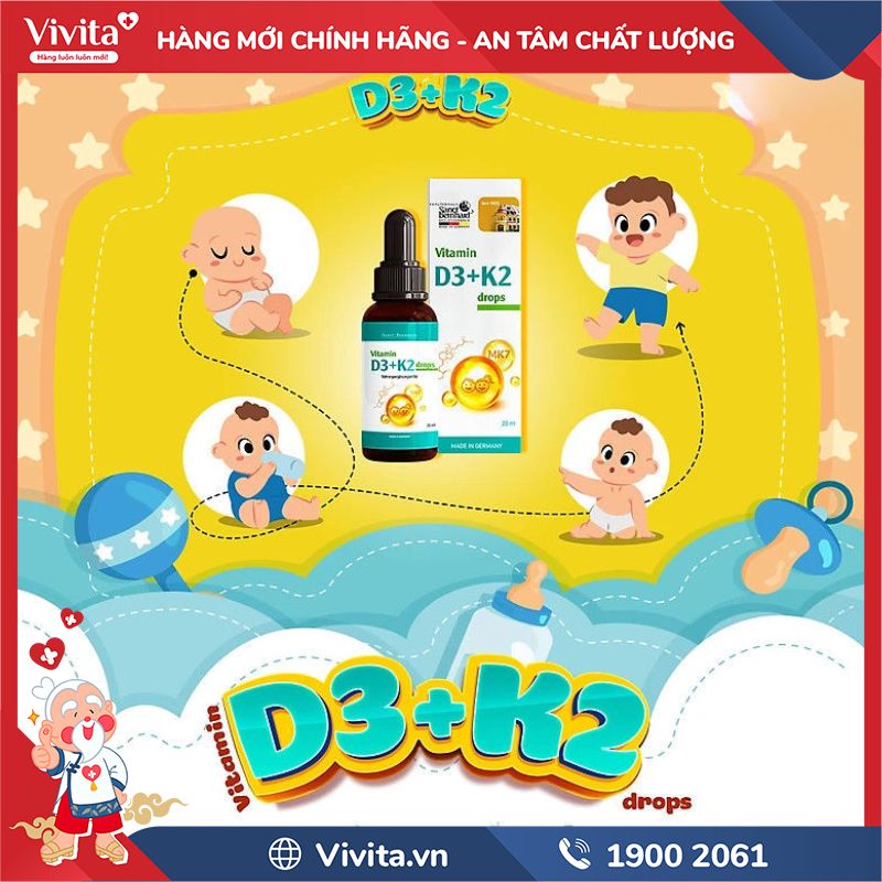 Cách dùng Vitamin D3 + K2 Drops
