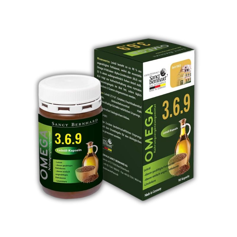 Omega 3 6 9 Sanct Bernhard Đức Viên Uống Hỗ Trợ Giảm Cholesterol Máu (Hộp 90 viên)