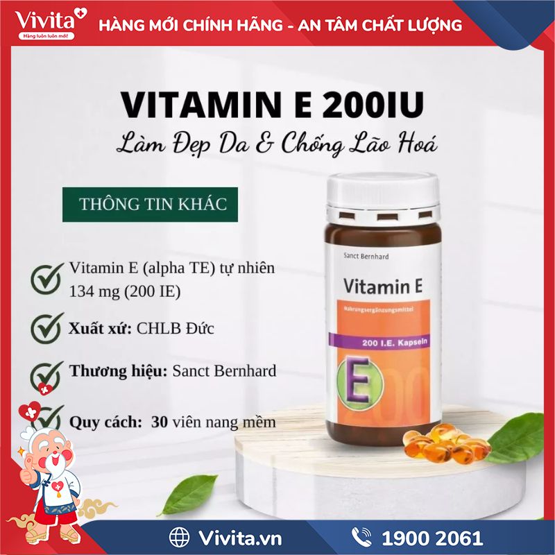 Thành phần Vitamin E 200 IE Kapseln