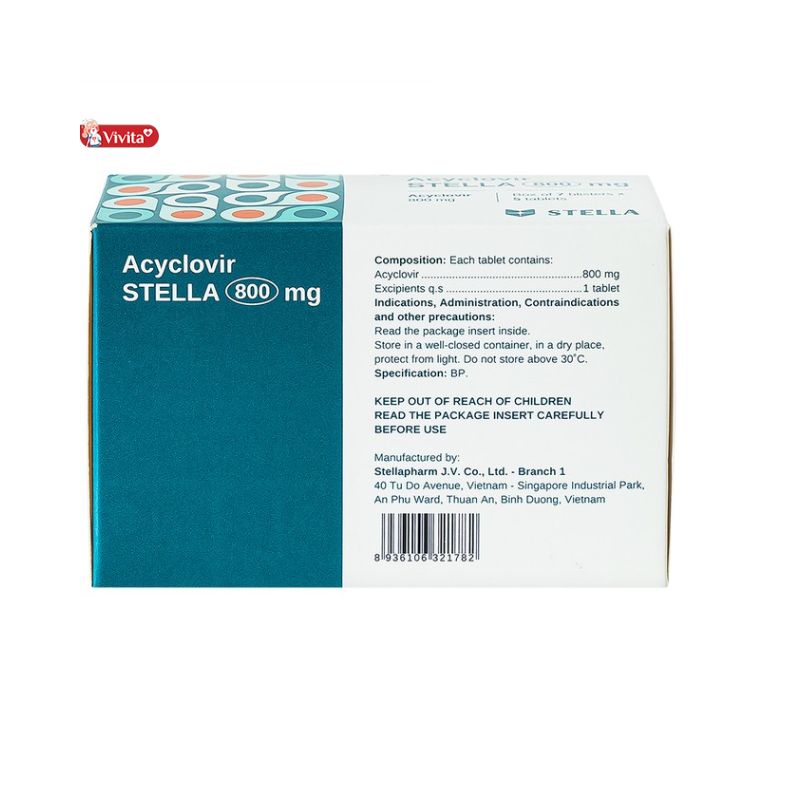 thuốc kê đơn Acyclovir 800mg