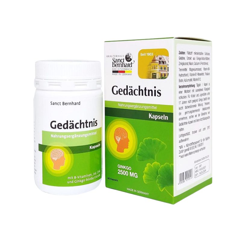 Gedächtnis Kapseln Viên Uống Hỗ Trợ Tăng Tuần Hoàn Máu Não, Cải Thiện Triệu Chứng Do Thiểu Năng Tuần Hoàn Máu (1 lọ 30 viên)