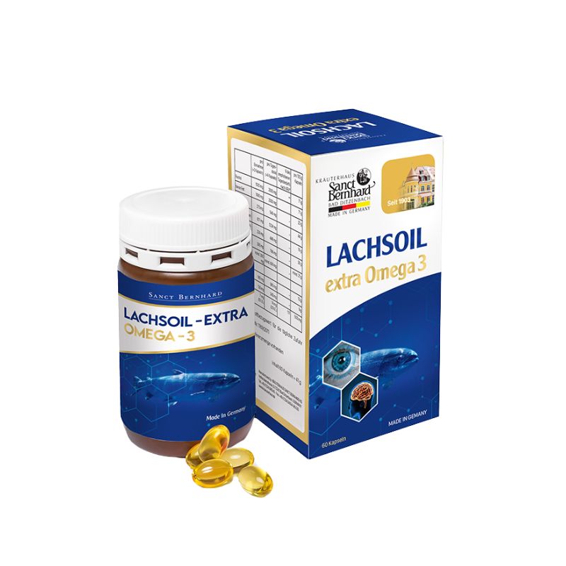 Lachsoil Extra Omega 3 Viên Uống Hỗ Trợ Bổ Sung Omega 3, Hỗ Trợ Phòng Khô Mắt, Mỏi Mắt, Cải Thiện Trí Nhớ (Hộp 60 viên)