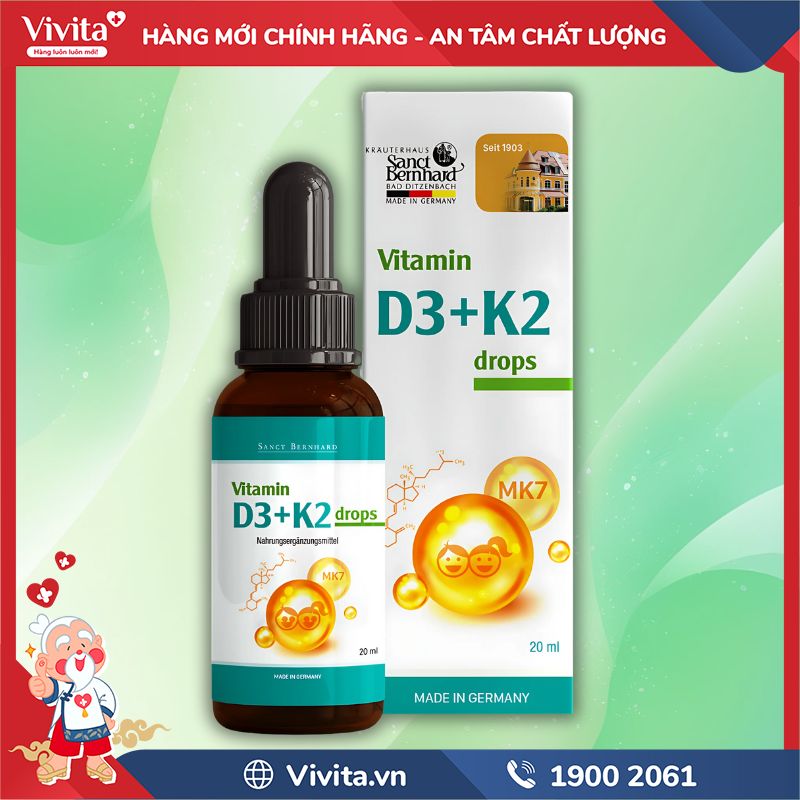 Vitamin D3 + K2 Drops chính hãng