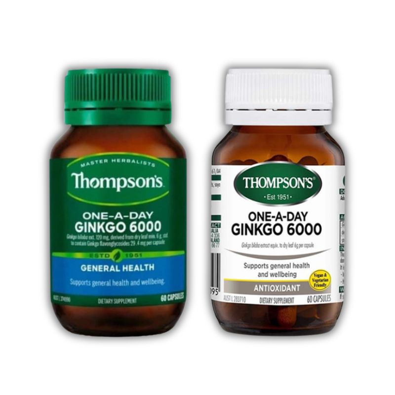 Thompson’s One A Day Ginkgo 6000mg Viên Uống Hỗ Trợ tăng cường tuần hoàn máu não, hỗ trợ giảm triệu chứng rối loạn tuần hoàn não (Hộp 60 viên)