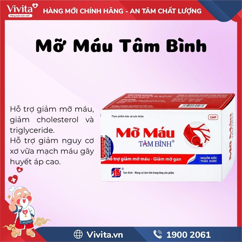 Công dụng Mỡ Máu Tâm Bình