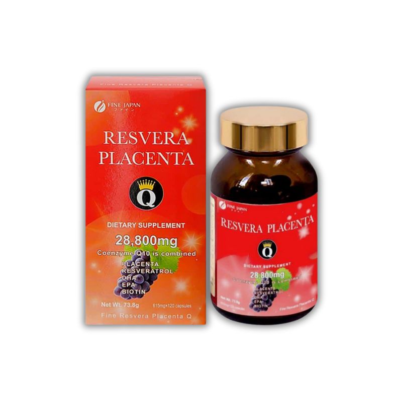 Fine Resvera Placenta Q Viên Uống Hỗ Trợ Làm Sáng, Đều Màu Da (Hộp 120 viên)