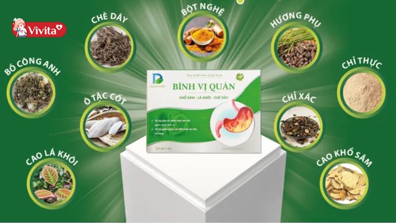 Trong Bình Vị Quản có chứa thành phần lá Khổ Sâm hỗ trợ điều trị bệnh dạ dày