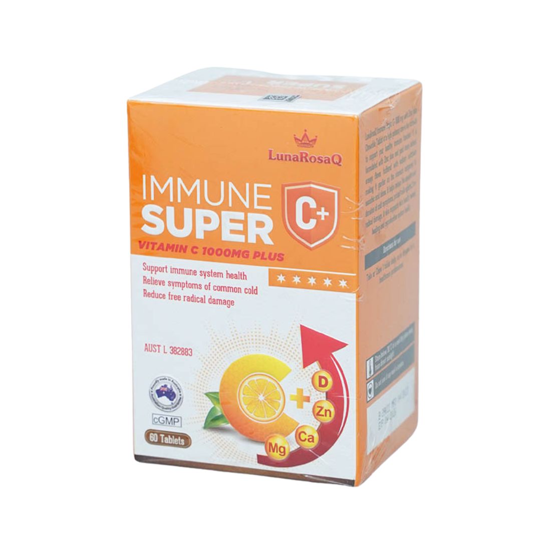 LunaRosaQ Immune Super C+ Úc Viên Uống Hỗ Trợ Tăng Sức Đề Kháng (Hộp 60 viên)