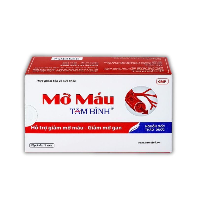 Mỡ Máu Tâm Bình Viên Uống Hỗ Trợ Giảm Mỡ Máu, Giảm Cholesterol, Hỗ Trợ Giảm Nguy Cơ Xơ Vữa Mạch Máu (5 vỉ x 12 viên)