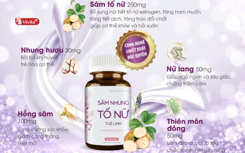 Thành phần Sâm Nhung Tố Nữ
