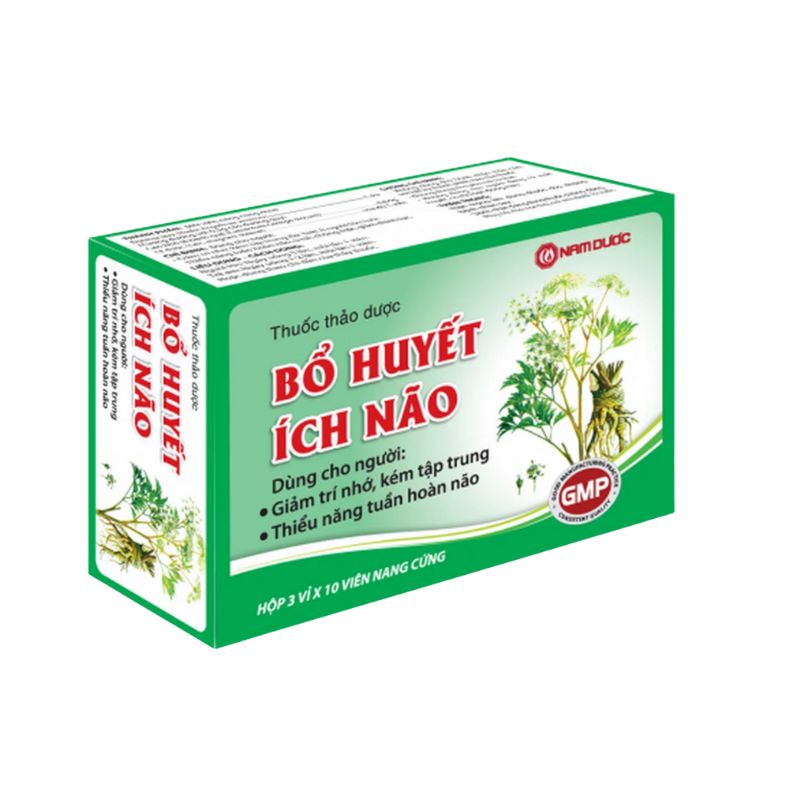 Bổ Huyết Ích Não Viên Uống Hỗ Trợ Cải Thiện Thiểu Năng Tuần Hoàn Não, Hỗ Trợ Giảm Ù Tai, Chóng Mặt (Hộp 3 vỉ x 10 viên)