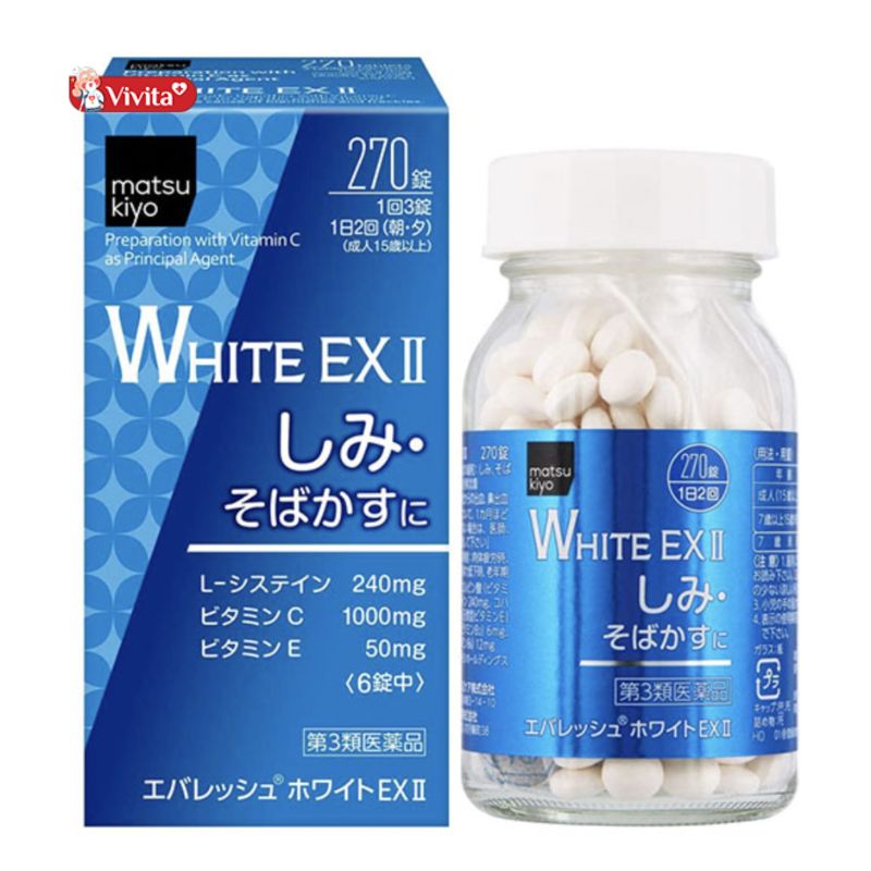 Giới thiệu về viên uống trắng da White Ex II của Nhật
