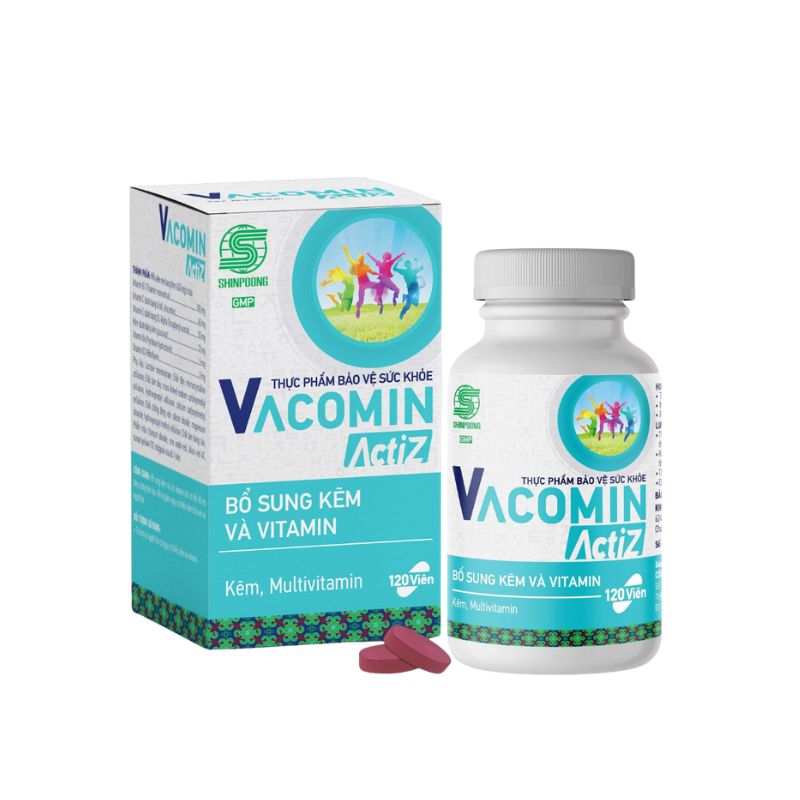 Vacomin ActiZ Viên Uống Hỗ Trợ Bổ Sung Kẽm Và Vitamin (Hộp 60 Viên)