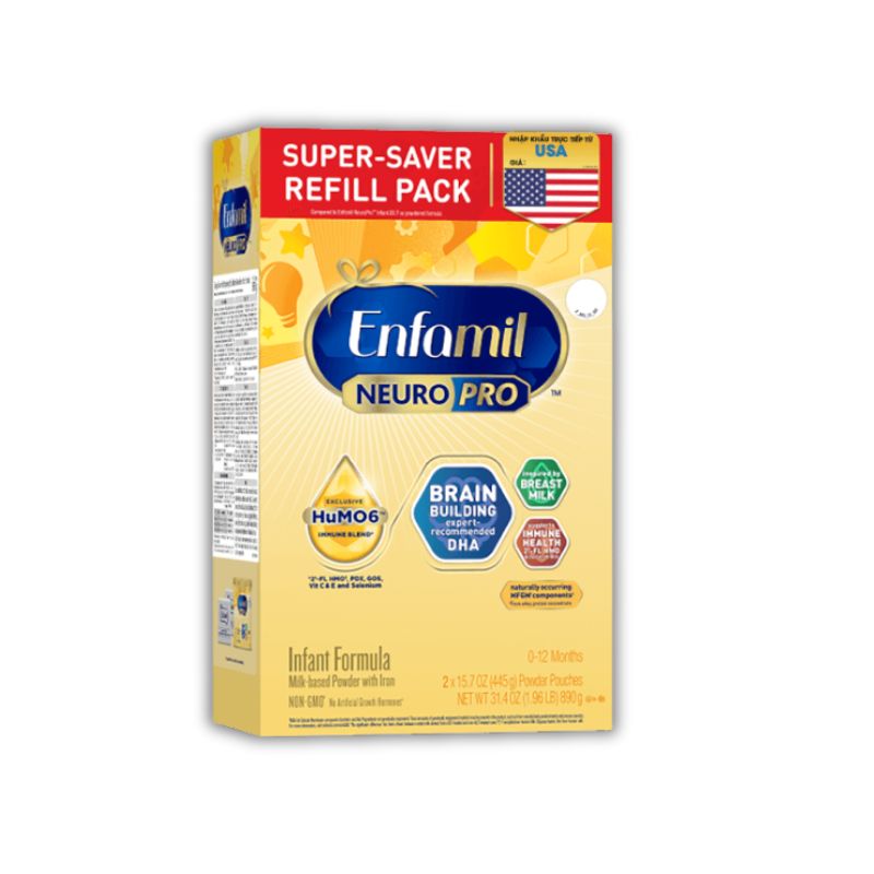 Enfamil NeuroPro Infant Formula Sữa Bột Hỗ Trợ Bổ Sung Dưỡng Chất Cho Trẻ Sơ Sinh (Hộp 890g)