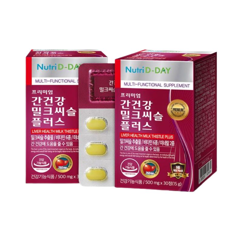 Nutri D-Day Premium Liver Health Milk Thistle Hàn Quốc Viên Uống Hỗ Trợ Tăng Cường Chức Năng Gan (Hộp 30 viên)