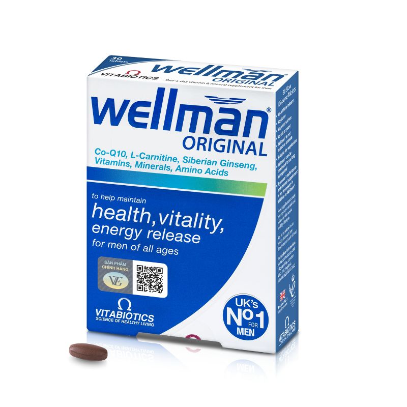 Wellman Tablets Viên Uống Hỗ Trợ Bổ Sung Dưỡng Chất Tăng Cường Sức Khỏe Nam Giới (Hộp 30 viên)
