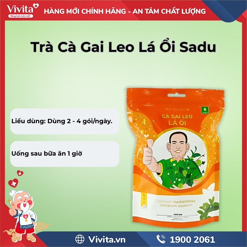 Cách dùng Trà Cà Gai Leo Lá Ổi Sadu