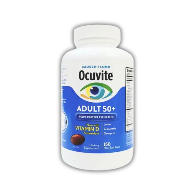 Ocuvite Adult 50+ Viên Uống Hỗ Trợ Bổ Mắt, Hỗ Trợ Nuôi Dưỡng Mắt Sáng, Hỗ Trợ Phòng Ngừa Đục Thủy Tinh Thể (Lọ 150 viên)
