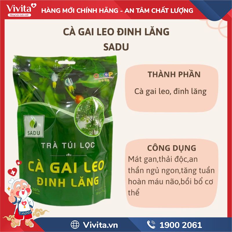 Công dụng của Trà Cà Gai Leo Đinh Lăng Sadu
