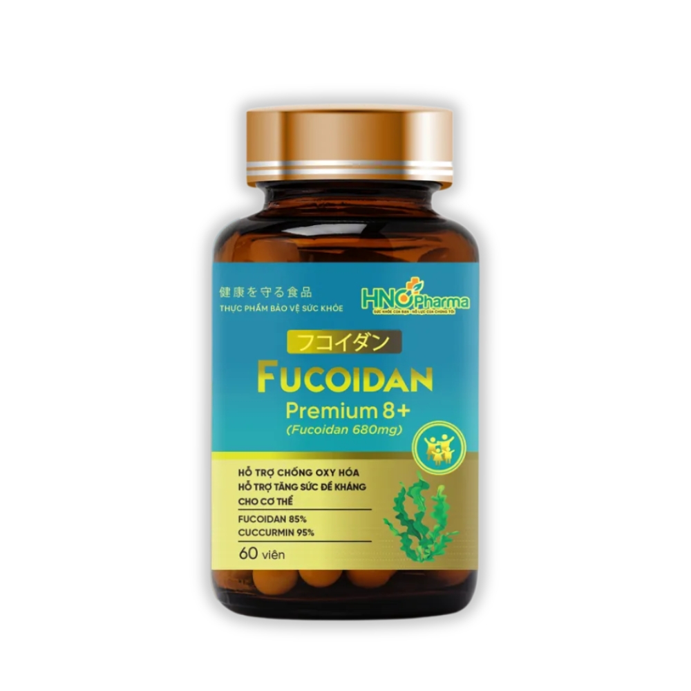 Fucoidan Premium 8+ Viên Uống Hỗ Trợ Chống Oxy Hóa, Tăng Cường Sức Đề Kháng (Hộp 60 viên)