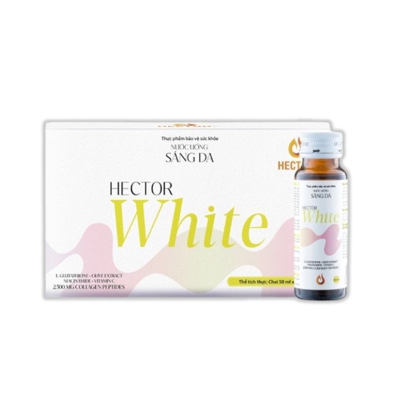 Hector White Đông Trùng Hạ Thảo Nước Uống Hỗ Trợ Làm Đều Màu Da, Cải Thiện Độ Đàn Hồi ( Hộp 10 chai x 50ml)