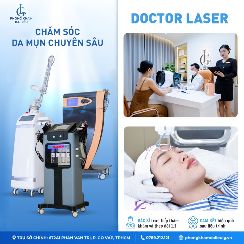 Doctor Laser là công nghệ trị mụn độc quyền tại Phòng Khám Da liễu LG