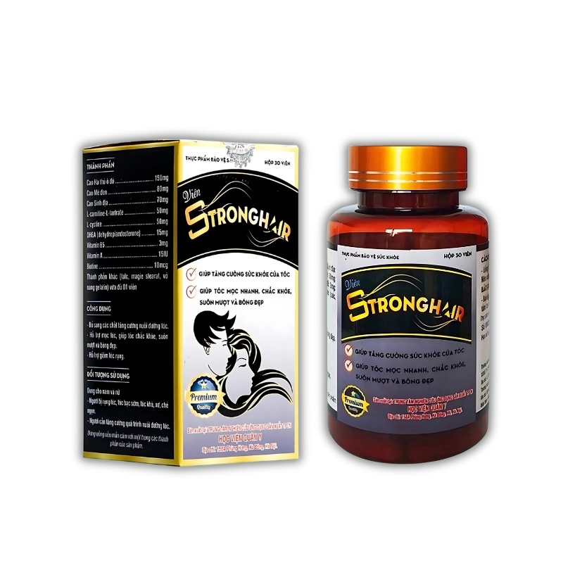 Strong Hair Viên Uống Hỗ Trợ Cải Thiện Tình Trạng Tóc Gãy Rụng (Hộp 30 Viên)