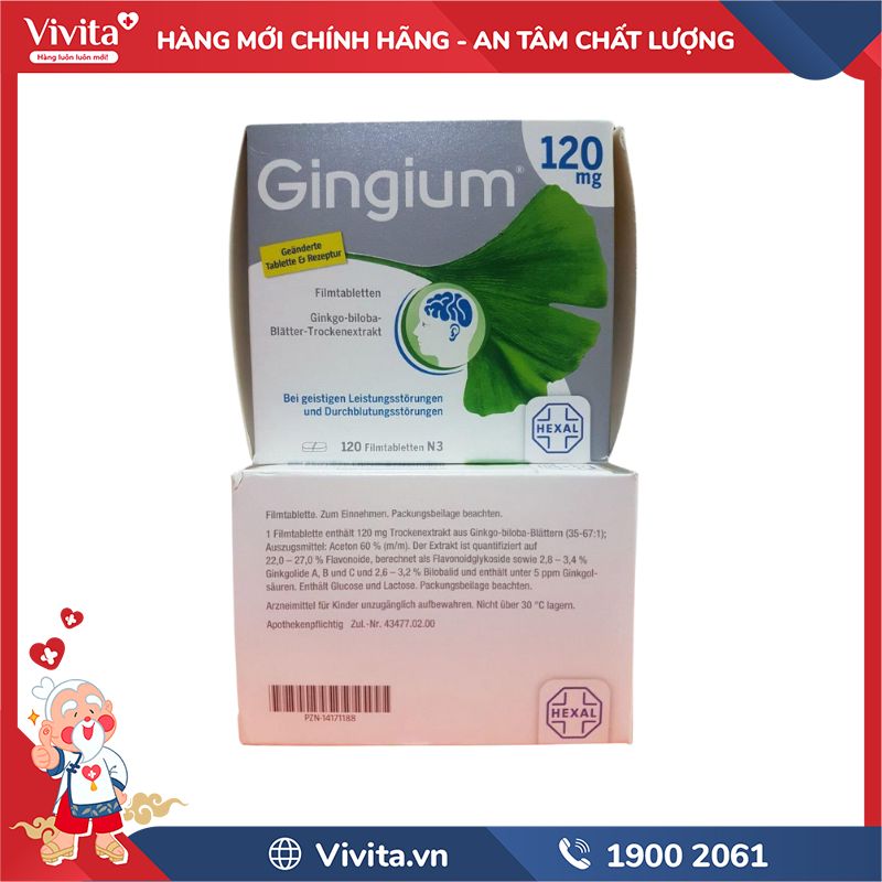 Thành phần của Gingium 120mg