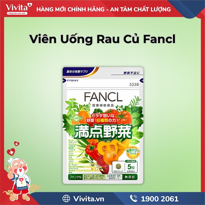 Thành phần Viên Uống Rau Củ Fancl